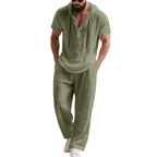 Men's Casual Linen Loose American-Style Pants Suit