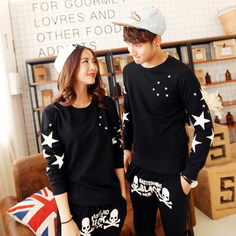 Autumn And Winter Couple Women's Long-sleeved Korean Style T-shirt Sweater Women's Top