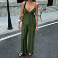 SpringSummer Resort-Style Camisole T-shirt And Pants Womens Outfit Set