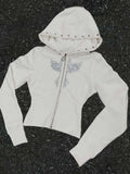 Y2K High-Street Trendy Rivet Straight Hoodie In Harajuku Style